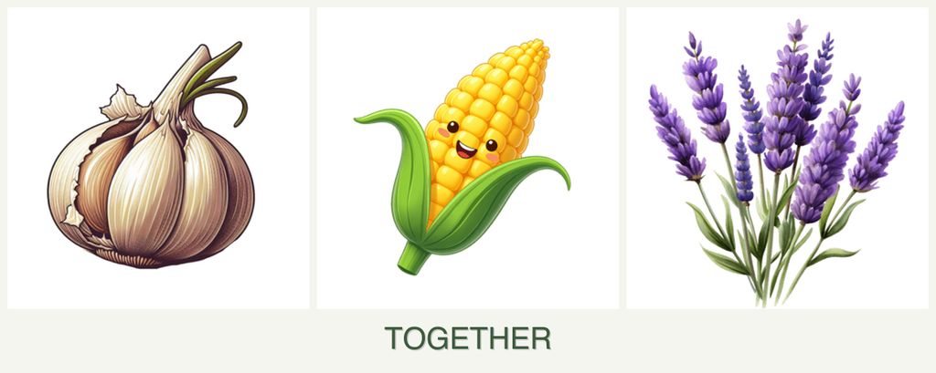 Can you plant garlic, corn and lavender together?