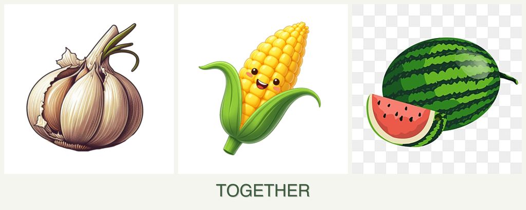 Can you plant garlic, corn and melons together?