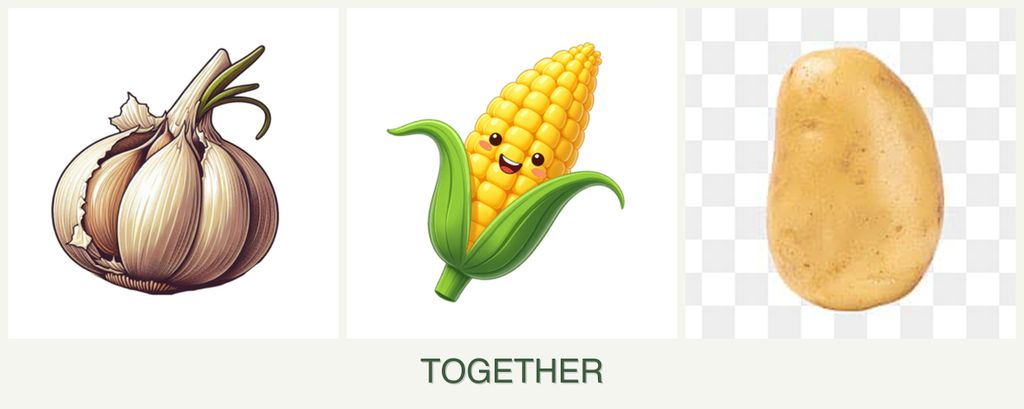 Can you plant garlic, corn and potatoes together?