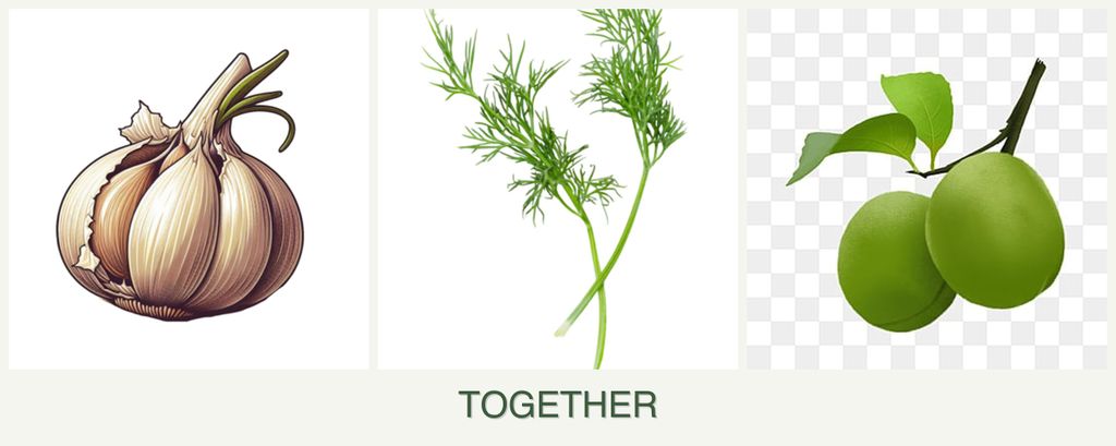 Can you plant garlic, dill and plums together?