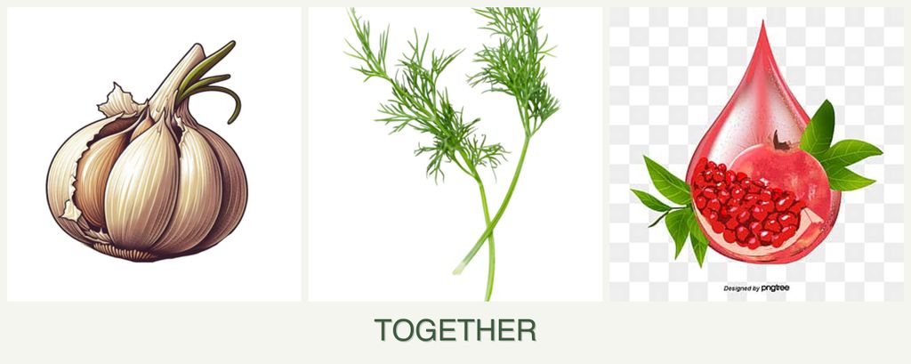 Can you plant garlic, dill and pomegranates together?