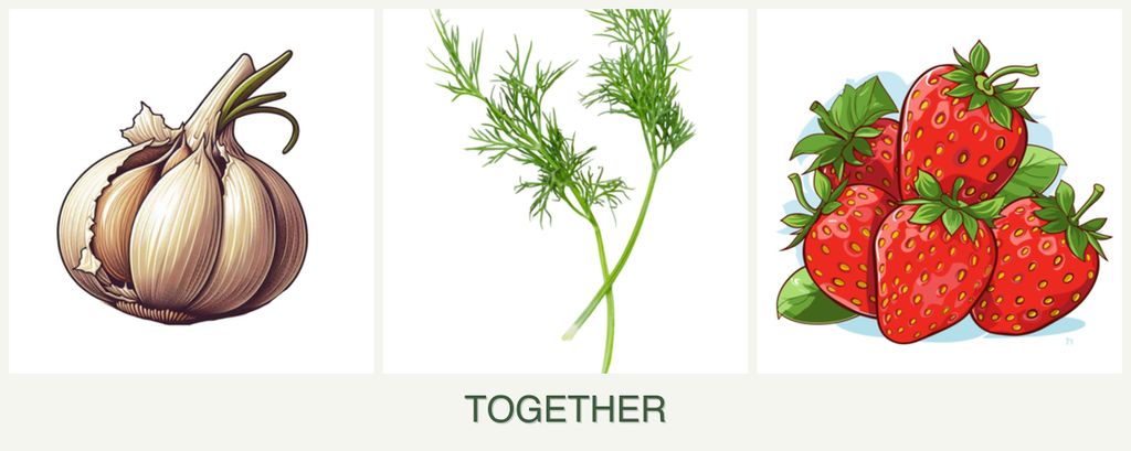Can you plant garlic, dill and strawberries together?