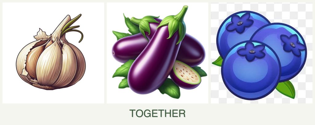 Can you plant garlic, eggplant and blueberries together?