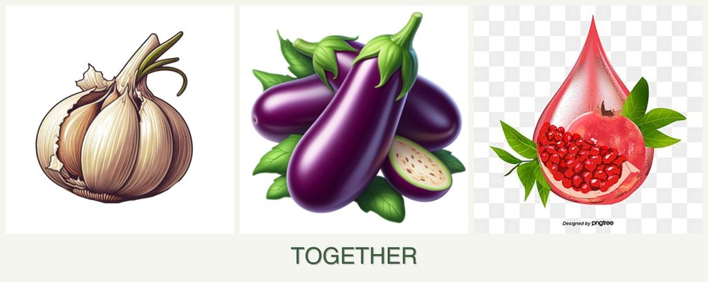 Can you plant garlic, eggplant and pomegranates together?