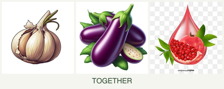Can you plant garlic, eggplant and pomegranates together?