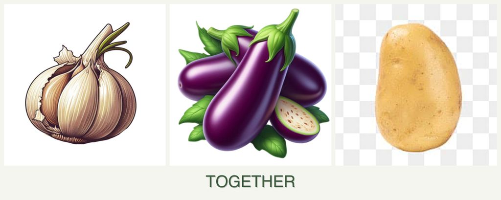Can you plant garlic, eggplant and potatoes together?
