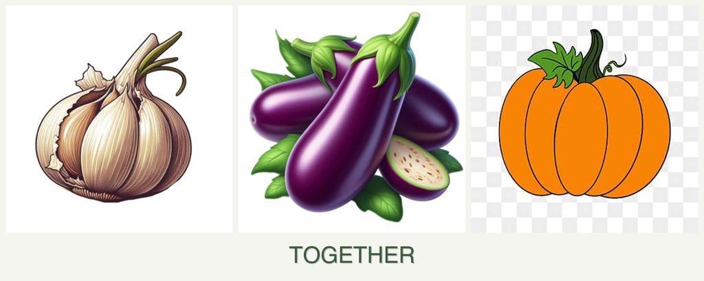 Can you plant garlic, eggplant and pumpkin together?