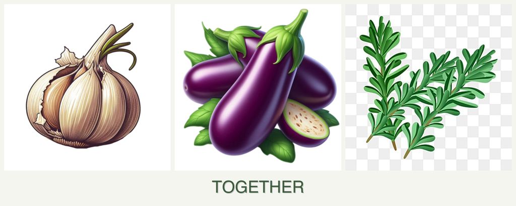 Can you plant garlic, eggplant and rosemary together?