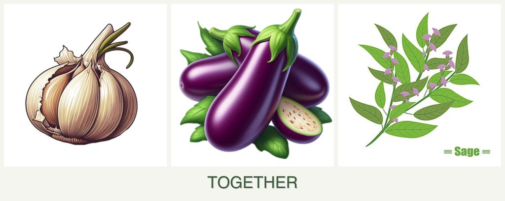 Can you plant garlic, eggplant and sage together?