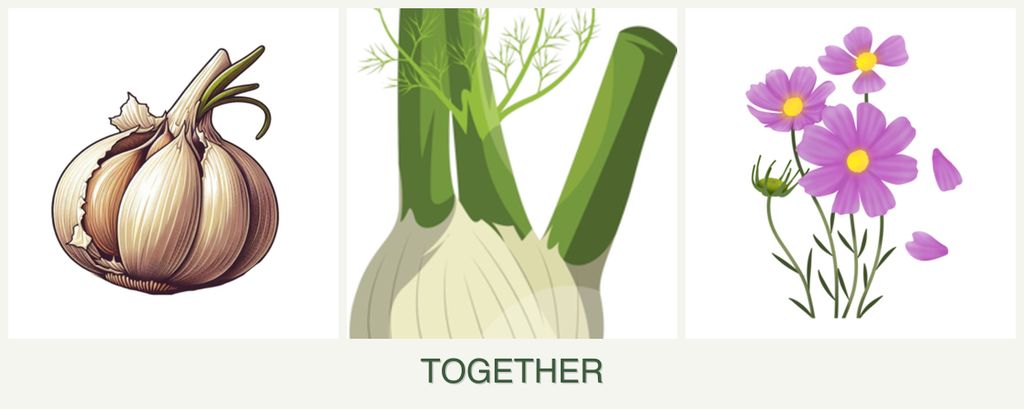 Can you plant garlic, fennel and cosmos together?
