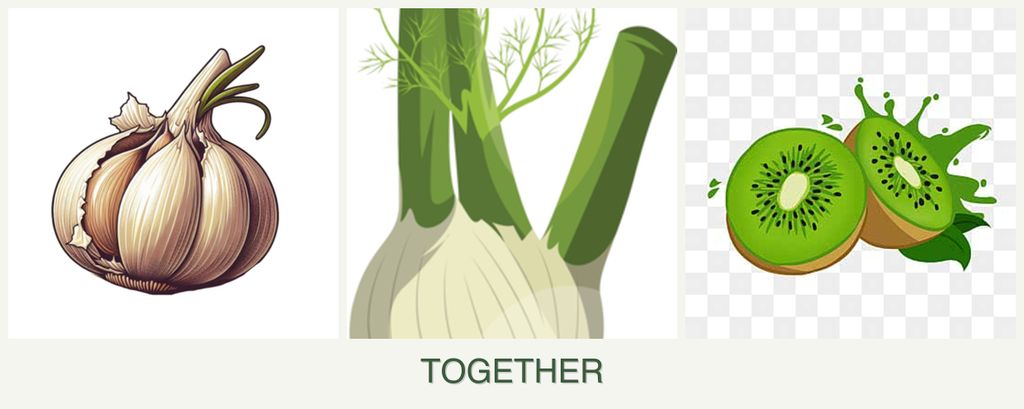 Can you plant garlic, fennel and kiwi together?