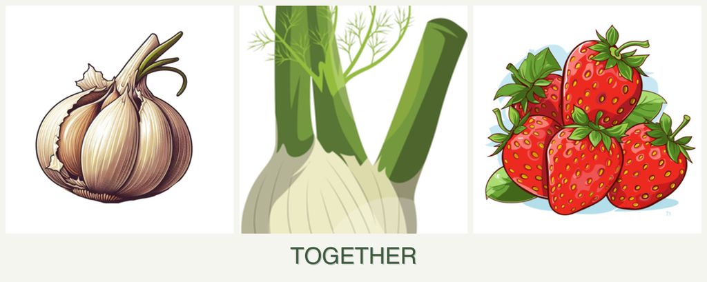 Can you plant garlic, fennel and strawberries together?