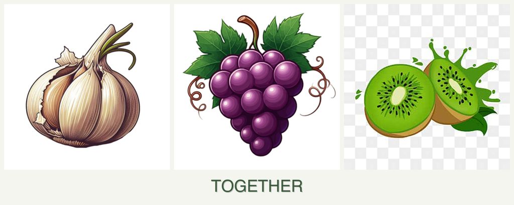Can you plant garlic, grapes and kiwi together?