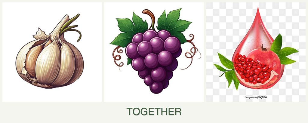 Can you plant garlic, grapes and pomegranates together?