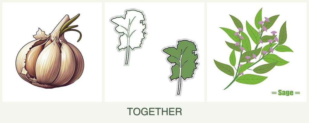 Can you plant garlic, kale and sage together?