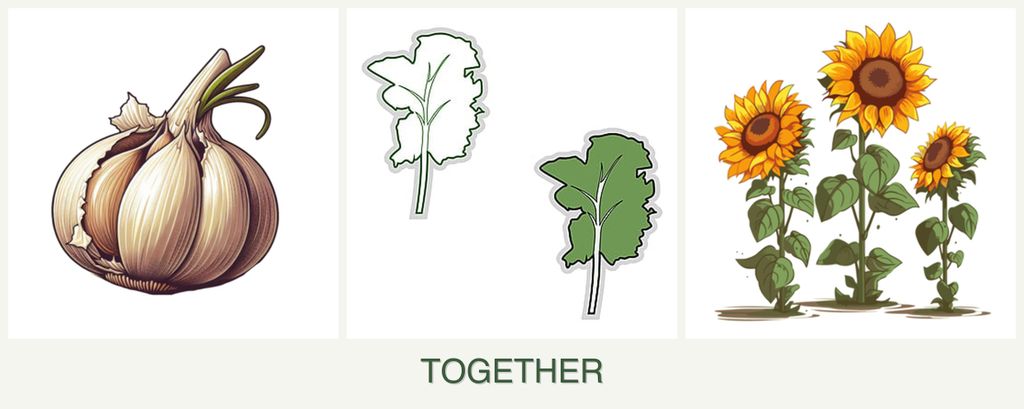 Can you plant garlic, kale and sunflowers together?