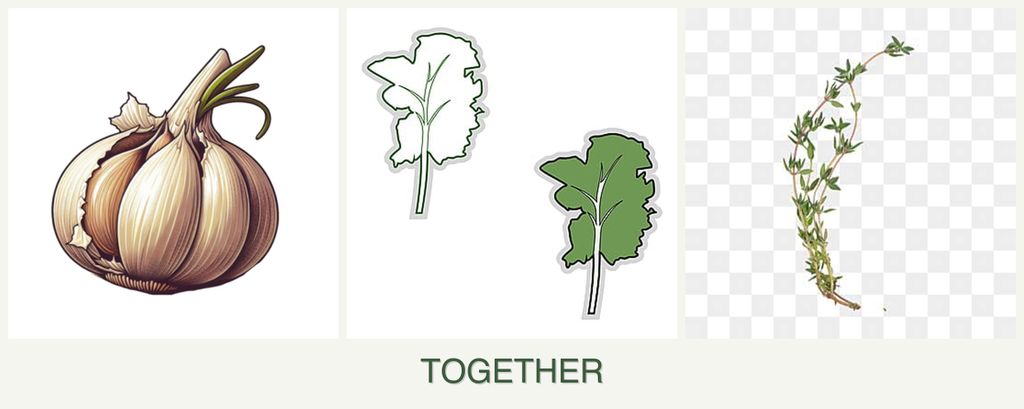 Can you plant garlic, kale and thyme together?