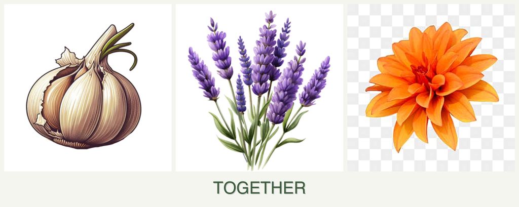 Can you plant garlic, lavender and dahlias together?