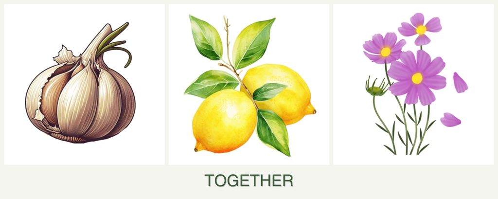 Can you plant garlic, lemons and cosmos together?