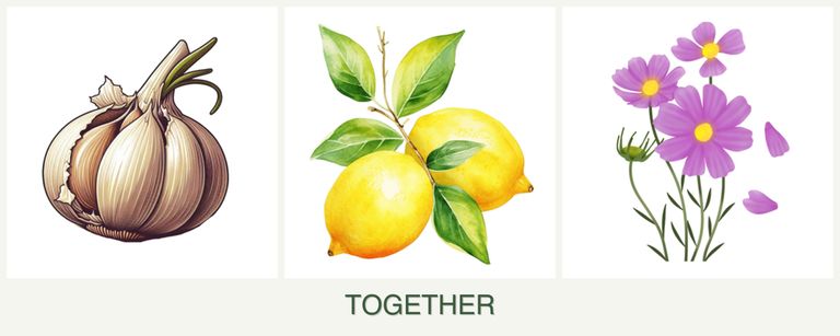 Can you plant garlic, lemons and cosmos together?