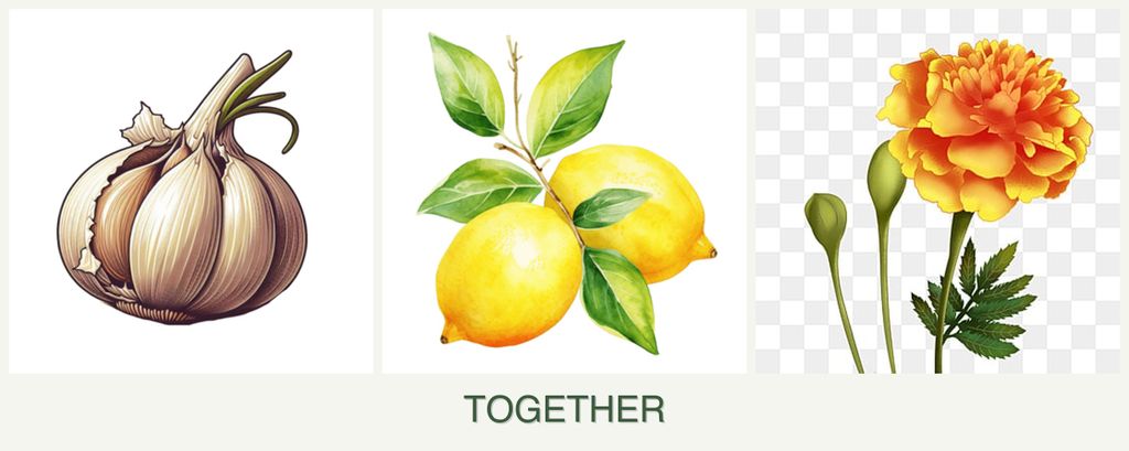Can you plant garlic, lemons and marigolds together?