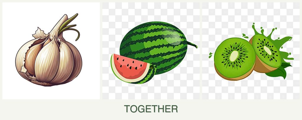 Can you plant garlic, melons and kiwi together?