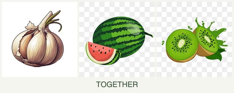 Can you plant garlic, melons and kiwi together?