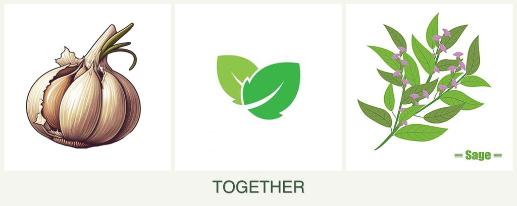 Can you plant garlic, mint and sage together?