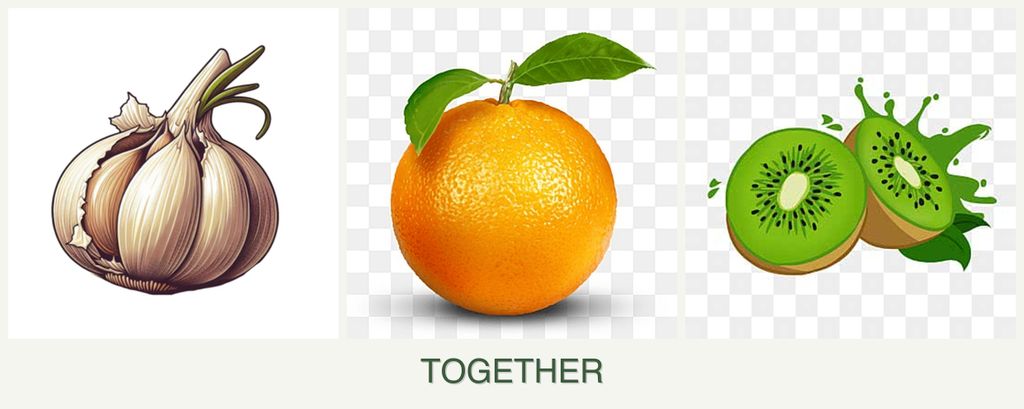 Can you plant garlic, oranges and kiwi together?