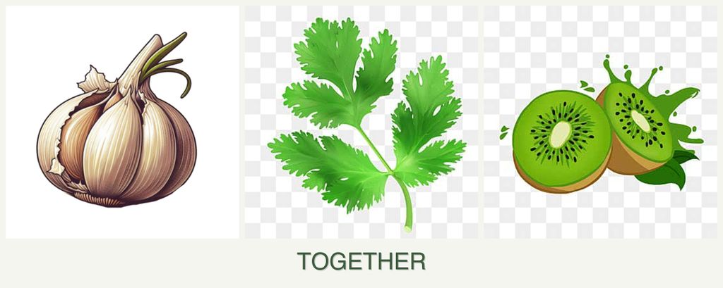 Can you plant garlic, parsley and kiwi together?