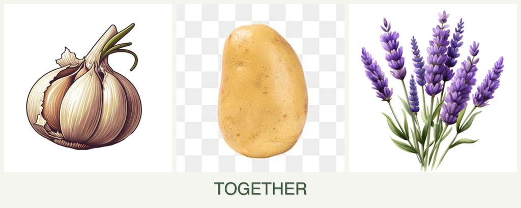 Can you plant garlic, potatoes and lavender together?