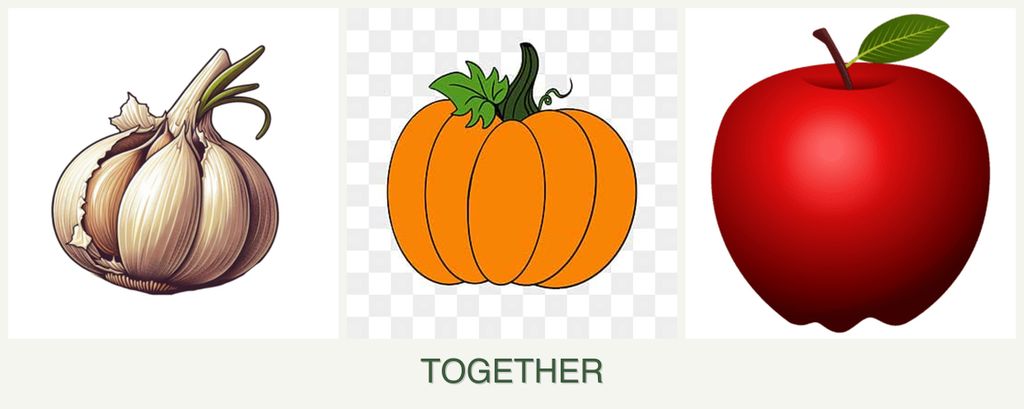 Can you plant garlic, pumpkin and apples together?