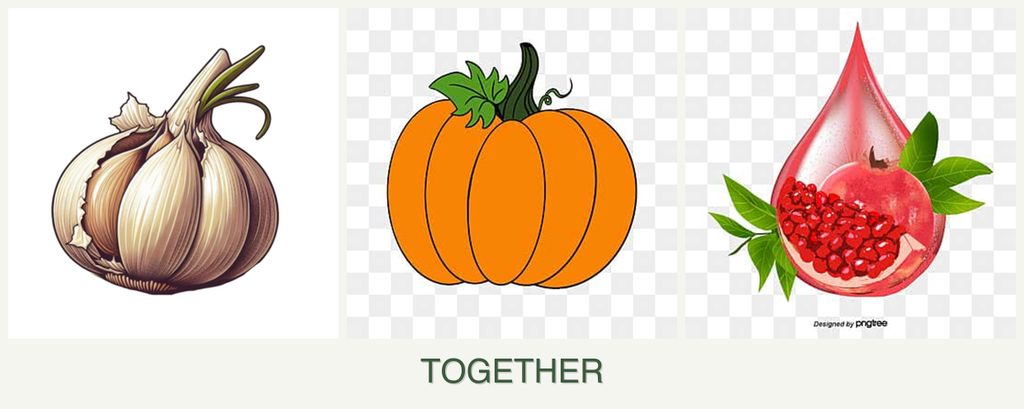 Can you plant garlic, pumpkin and pomegranates together?