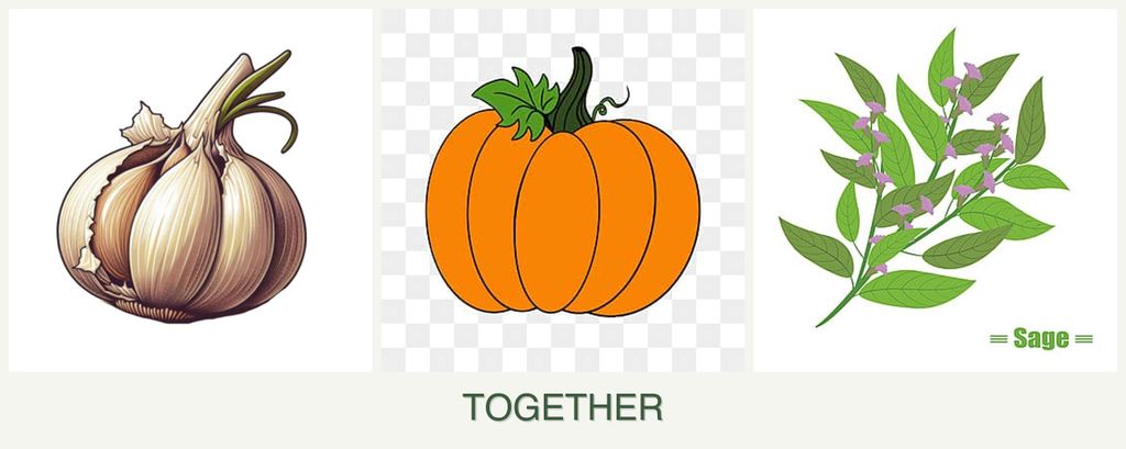 Can you plant garlic, pumpkin and sage together?