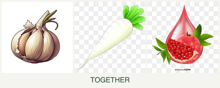 Can you plant garlic, radishes and pomegranates together?