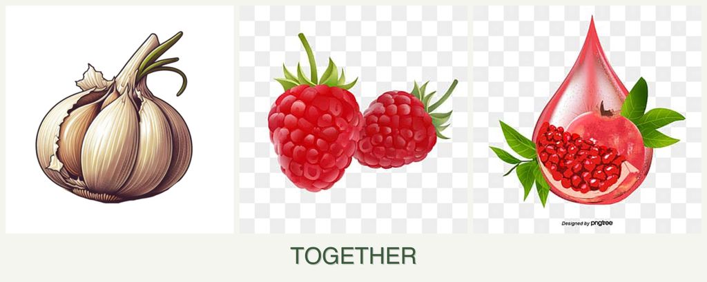 Can you plant garlic, raspberries and pomegranates together?