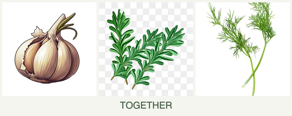 Can you plant garlic, rosemary and dill together?