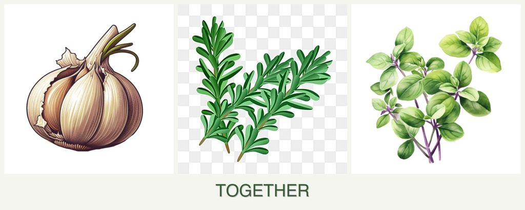 Can you plant garlic, rosemary and oregano together?