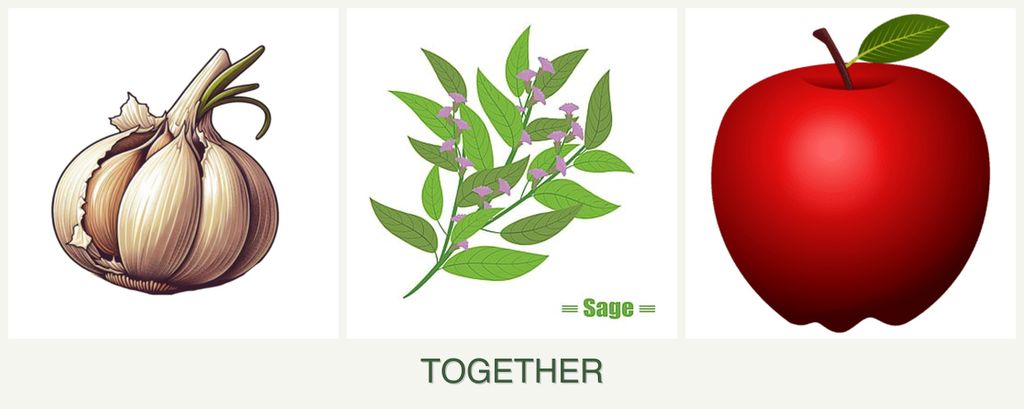 Can you plant garlic, sage and apples together?