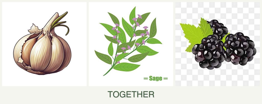 Can you plant garlic, sage and blackberries together?