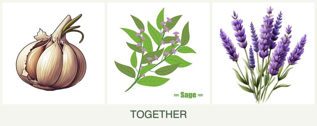 Can you plant garlic, sage and lavender together?
