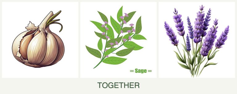 Can you plant garlic, sage and lavender together?