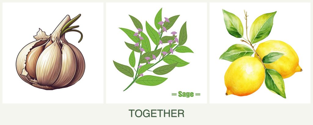 Can you plant garlic, sage and lemons together?