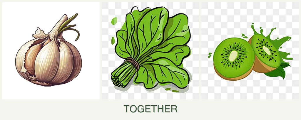 Can you plant garlic, spinach and kiwi together?