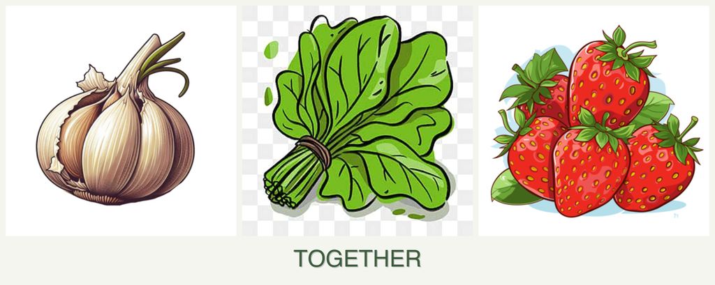 Can you plant garlic, spinach and strawberries together?