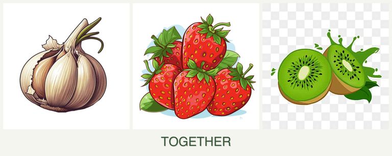 Can you plant garlic, strawberries and kiwi together?