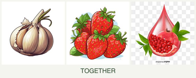 Can you plant garlic, strawberries and pomegranates together?