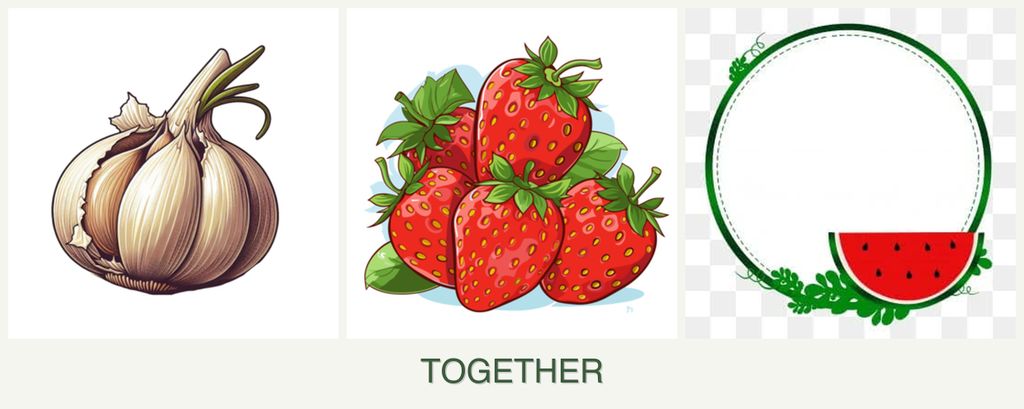 Can you plant garlic, strawberries and watermelons together?
