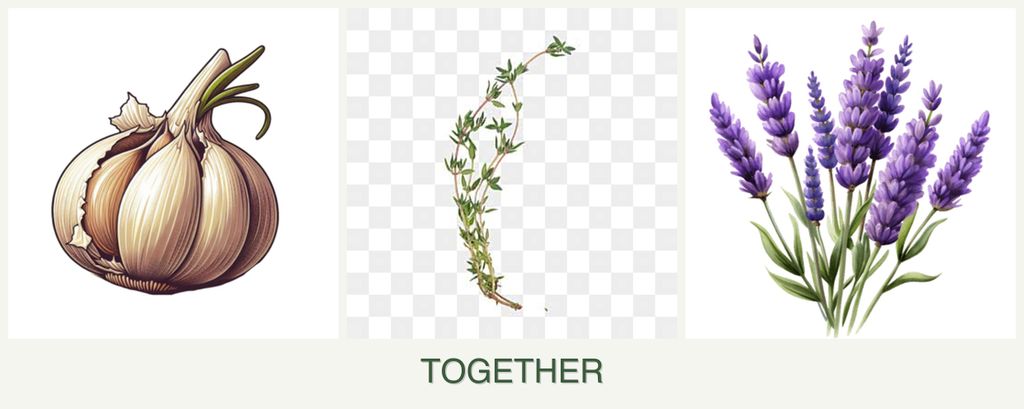 Can you plant garlic, thyme and lavender together?