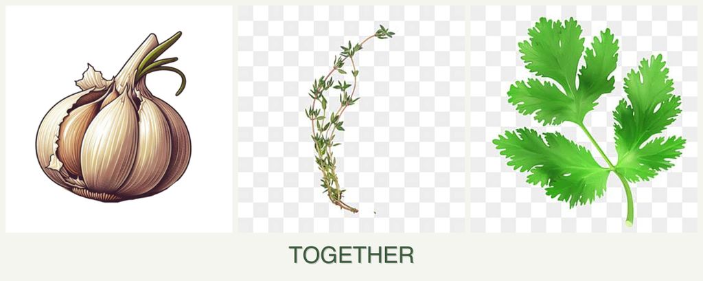 Can you plant garlic, thyme and parsley together?